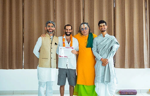 Lior Weitzhandler, student of Nirvana Yoga School receiving his 200 hour Kundalini Yoga TTC certification